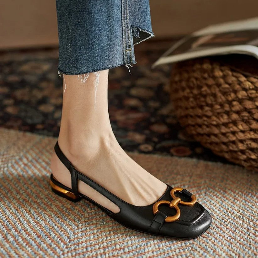 Women's Orthopaedic Slingback Casual Loafers in Black