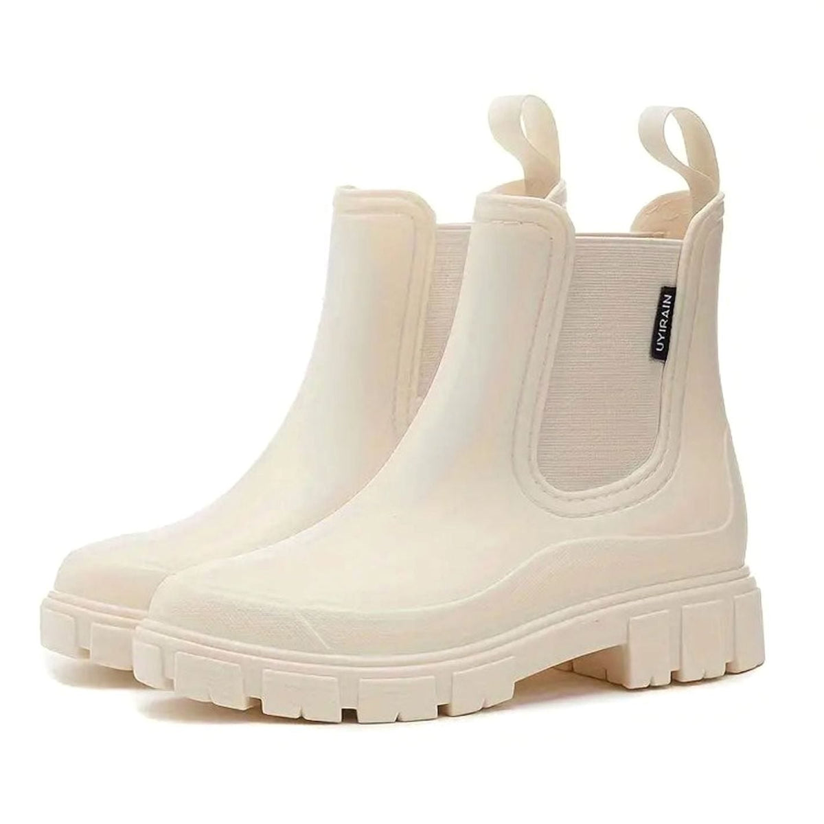 Women's Chelsea Casual Ankle Boots in Cream