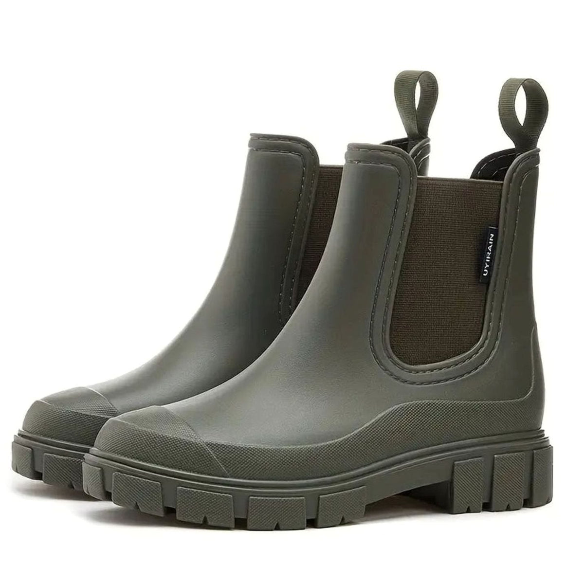 Women's Chelsea Casual Ankle Boots in Olive