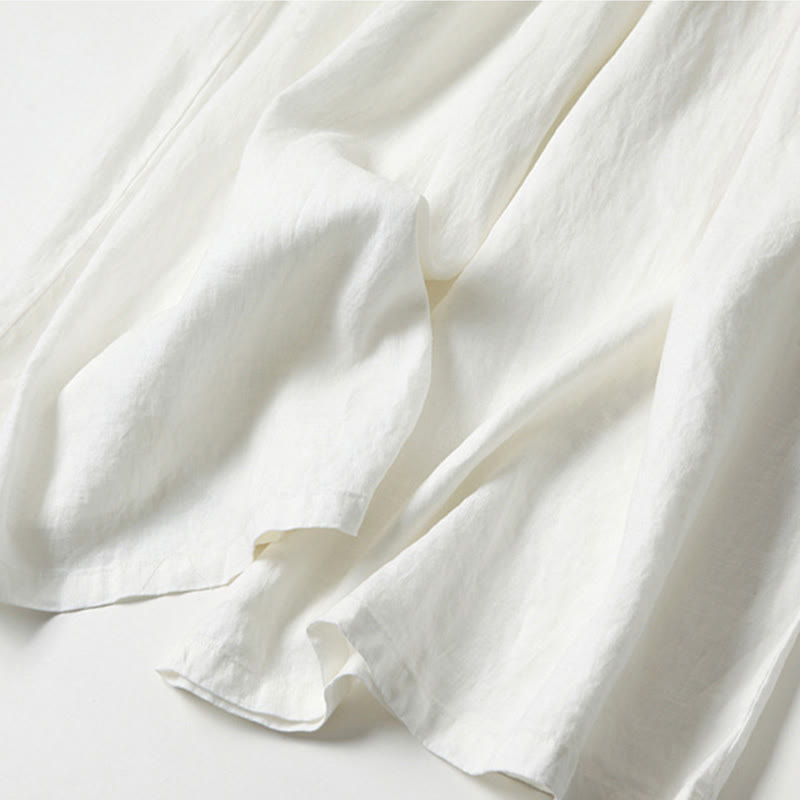 Women's Wide-Leg Casual Trousers in White