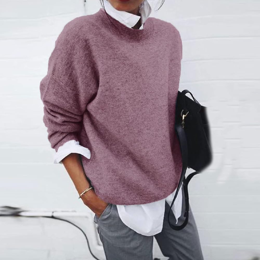 Women's Relaxed Casual Jumper in Dusty Rose