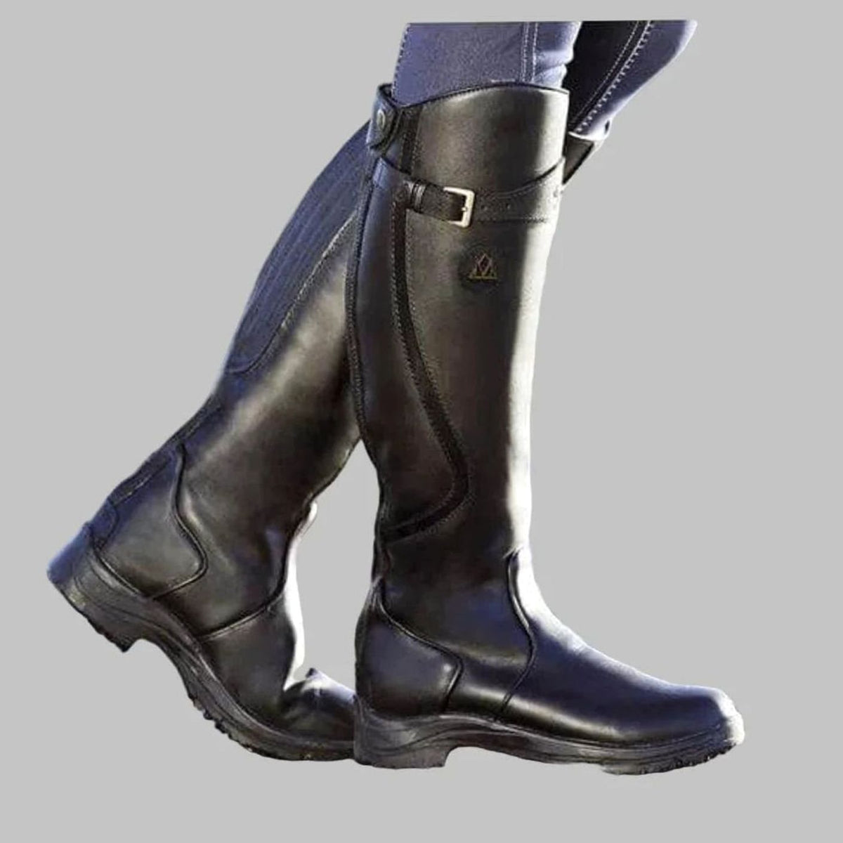 Women's Orthopaedic Buckle Casual Knee High Boots in Black