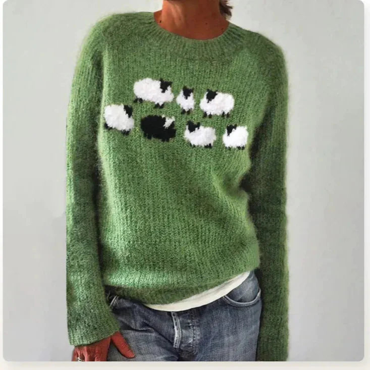 Women's Relaxed Fit Casual Jumper in Green