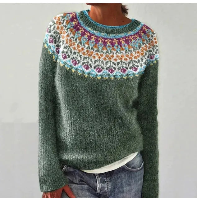 Women's Relaxed Fit Casual Jumper in Dark Green