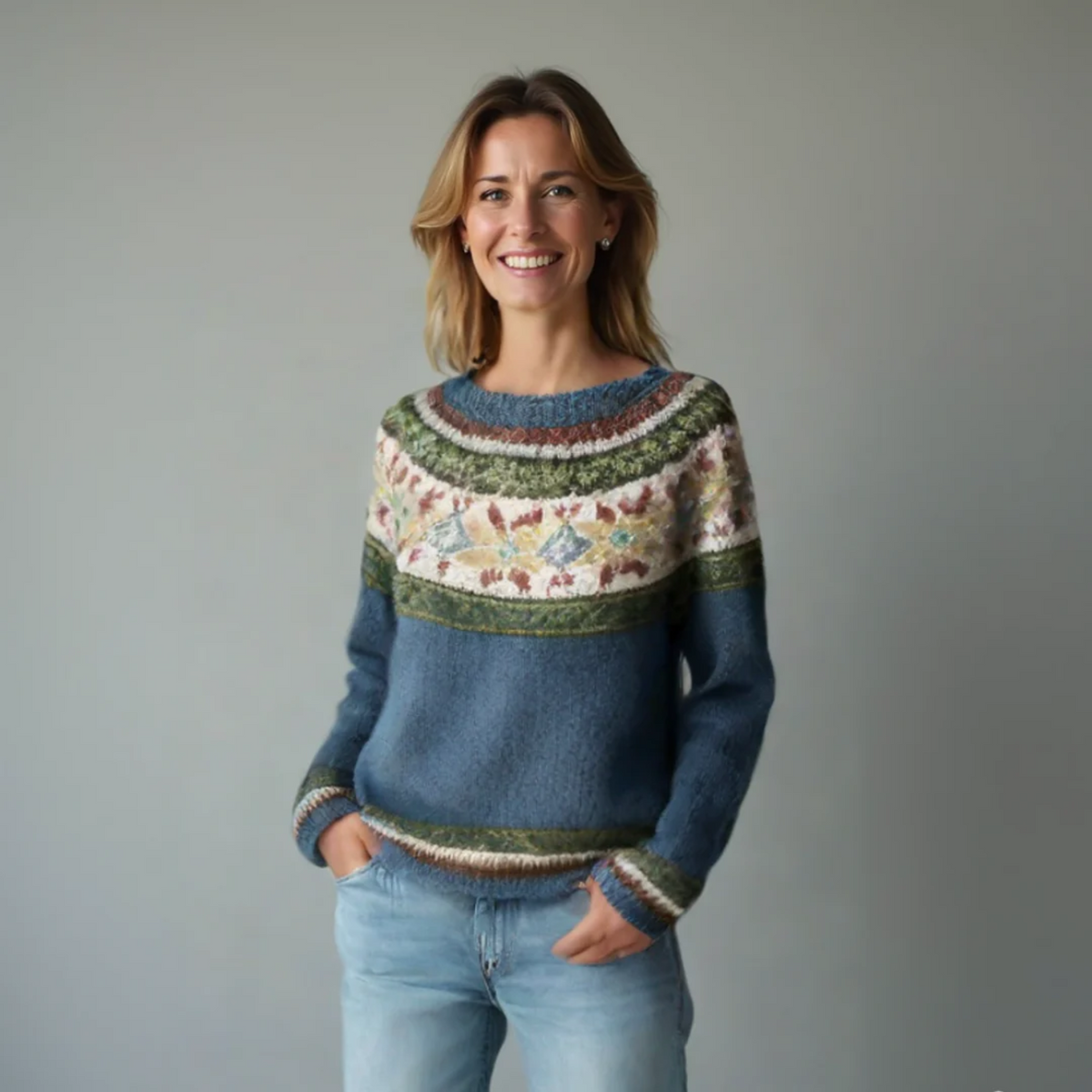 Women's Relaxed Fit Casual Jumper in Blue