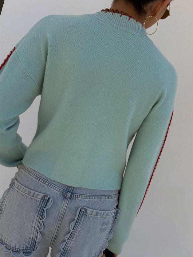 Women's Octopus Casual Cardigan in Mint