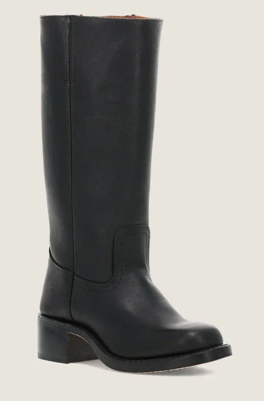 Women's Stacked-Heel Casual Knee High Boots in Black