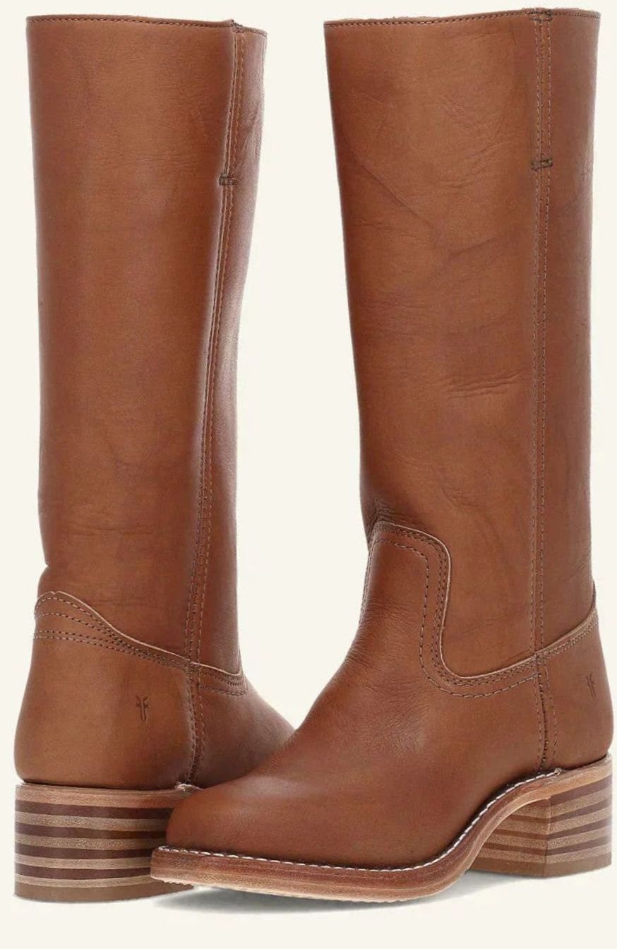 Women's Stacked-Heel Casual Knee High Boots in Brown