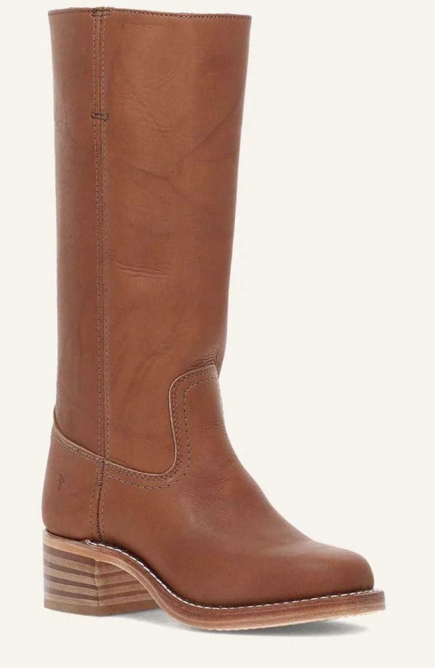 Women's Stacked-Heel Casual Knee High Boots in Brown