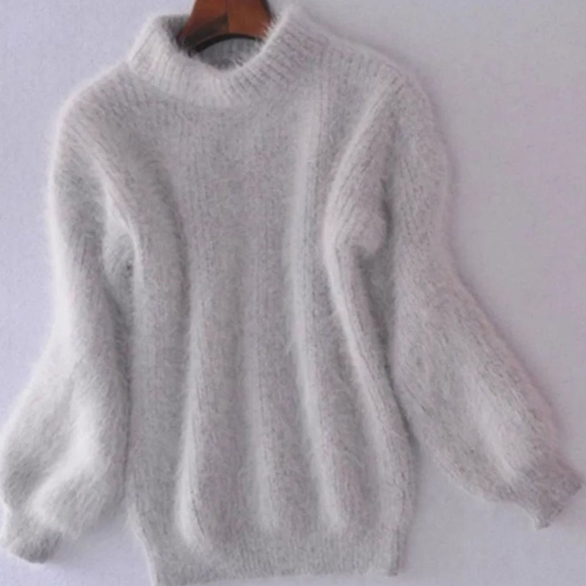 Women's Turtleneck Casual Jumper in Light Grey