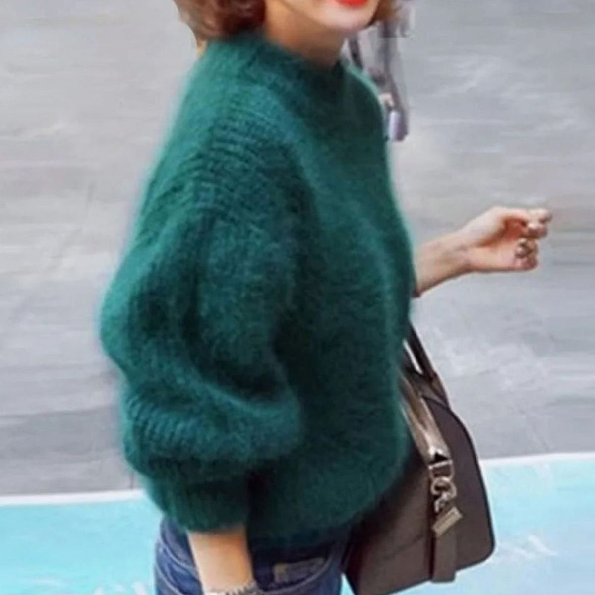 Women's Turtleneck Casual Jumper in Teal