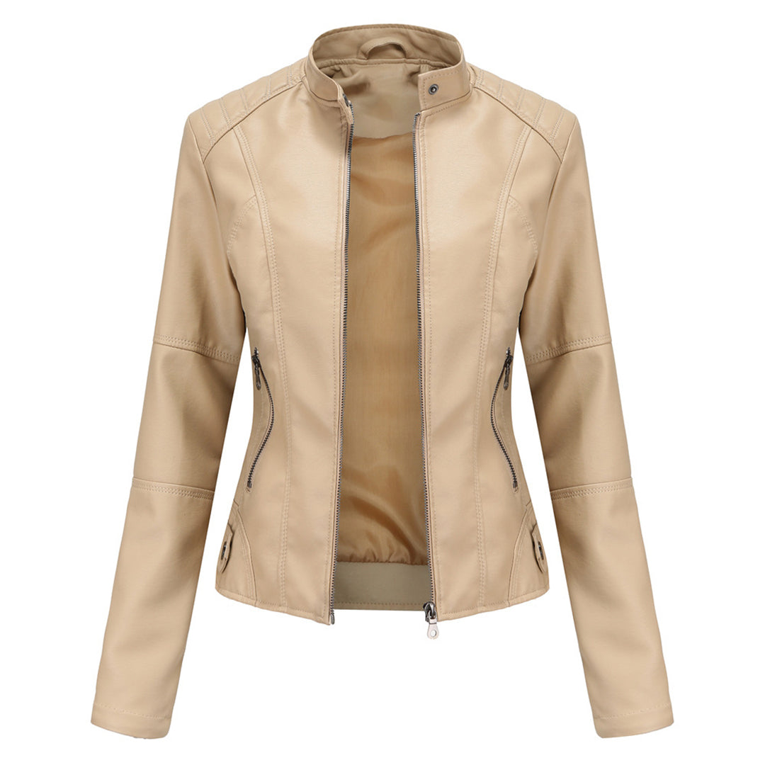Women's Quilted Casual Jacket in Beige
