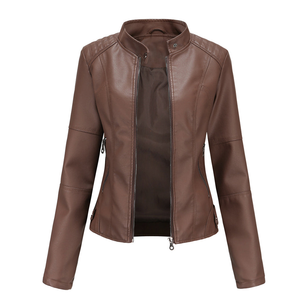 Women's Quilted Casual Jacket in Brown