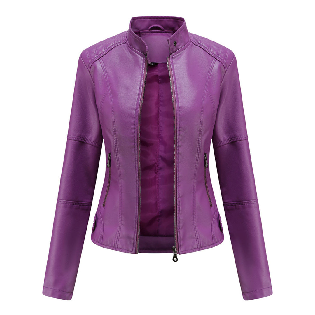 Women's Quilted Casual Jacket in Purple