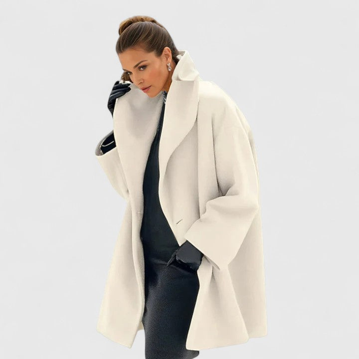 Women's Shawl-Collar Casual Coat in Cream
