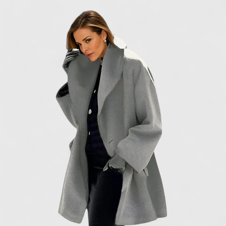 Women's Shawl-Collar Casual Coat in Grey