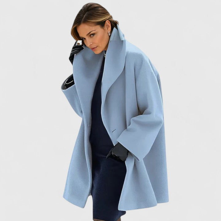 Women's Shawl-Collar Casual Coat in Light Blue
