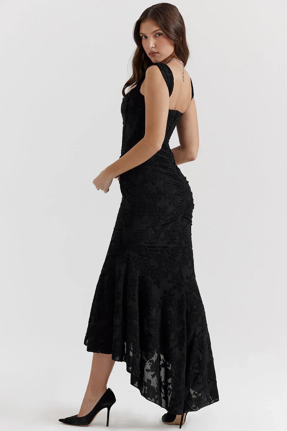 Women's Maxi Dress – Floral Devoré Mermaid Formal Evening | Amelia 12