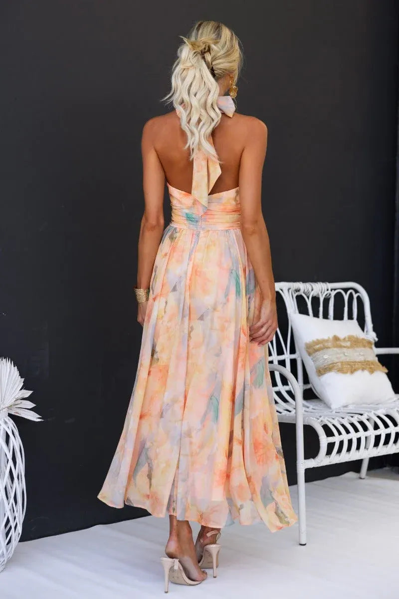 Women's Maxi Dress – Georgette Halter Neck Summer | Amelia 4