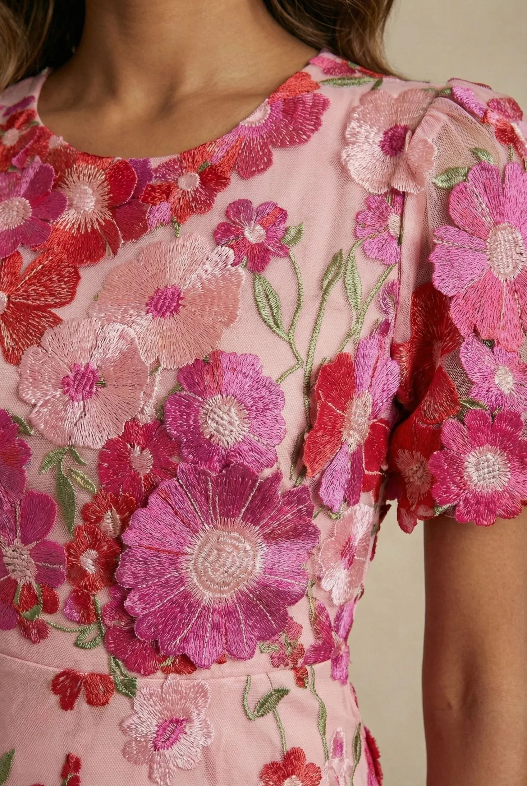 Women's Maxi Dress – Tulle Floral Appliqué Formal | Emma 8
