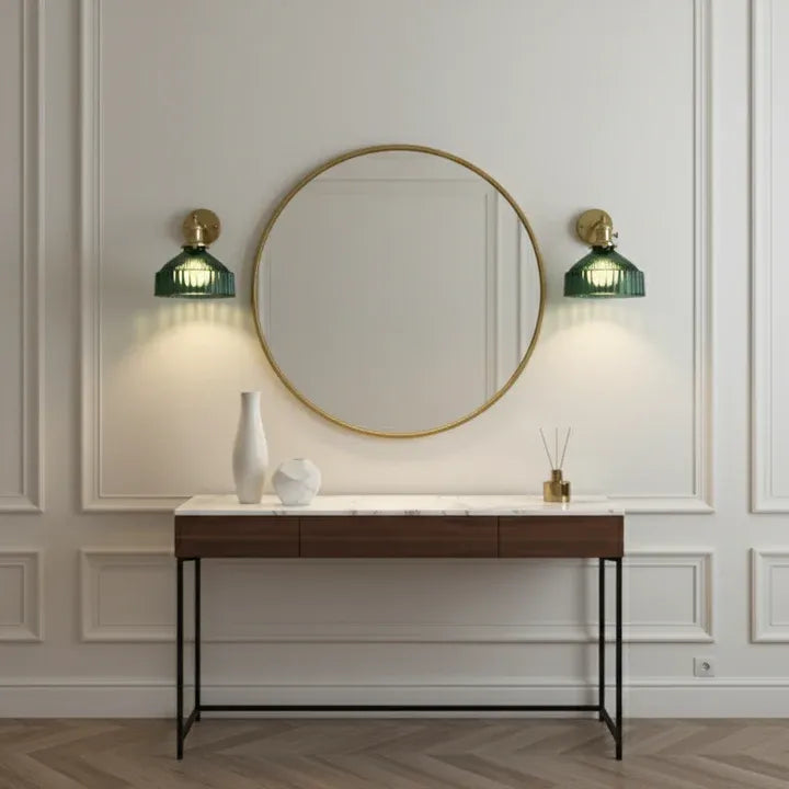 Archi | Applique Murale Laiton Verre Cannelé Design Rétro