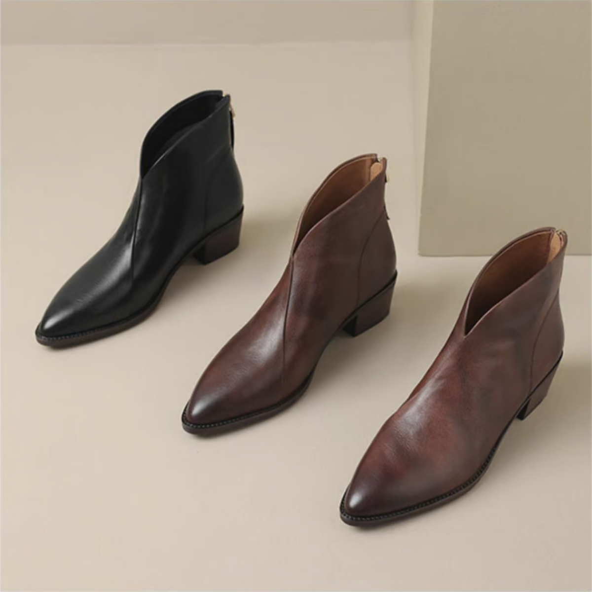 Women's V-Cut Casual Ankle Boots