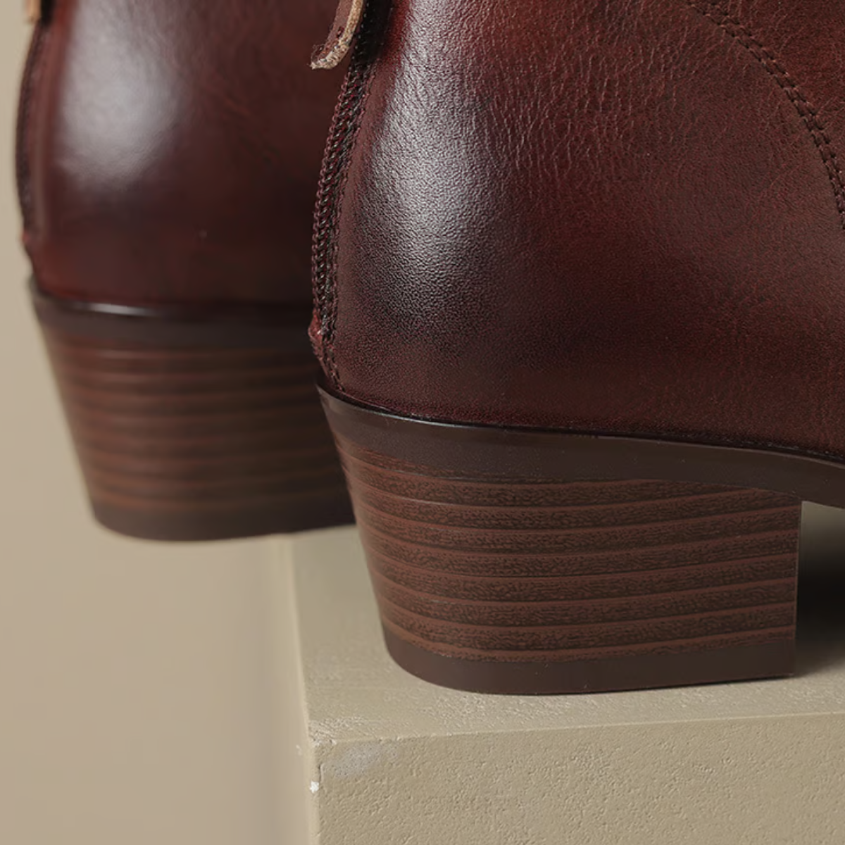 Women's V-Cut Casual Ankle Boots in Brown