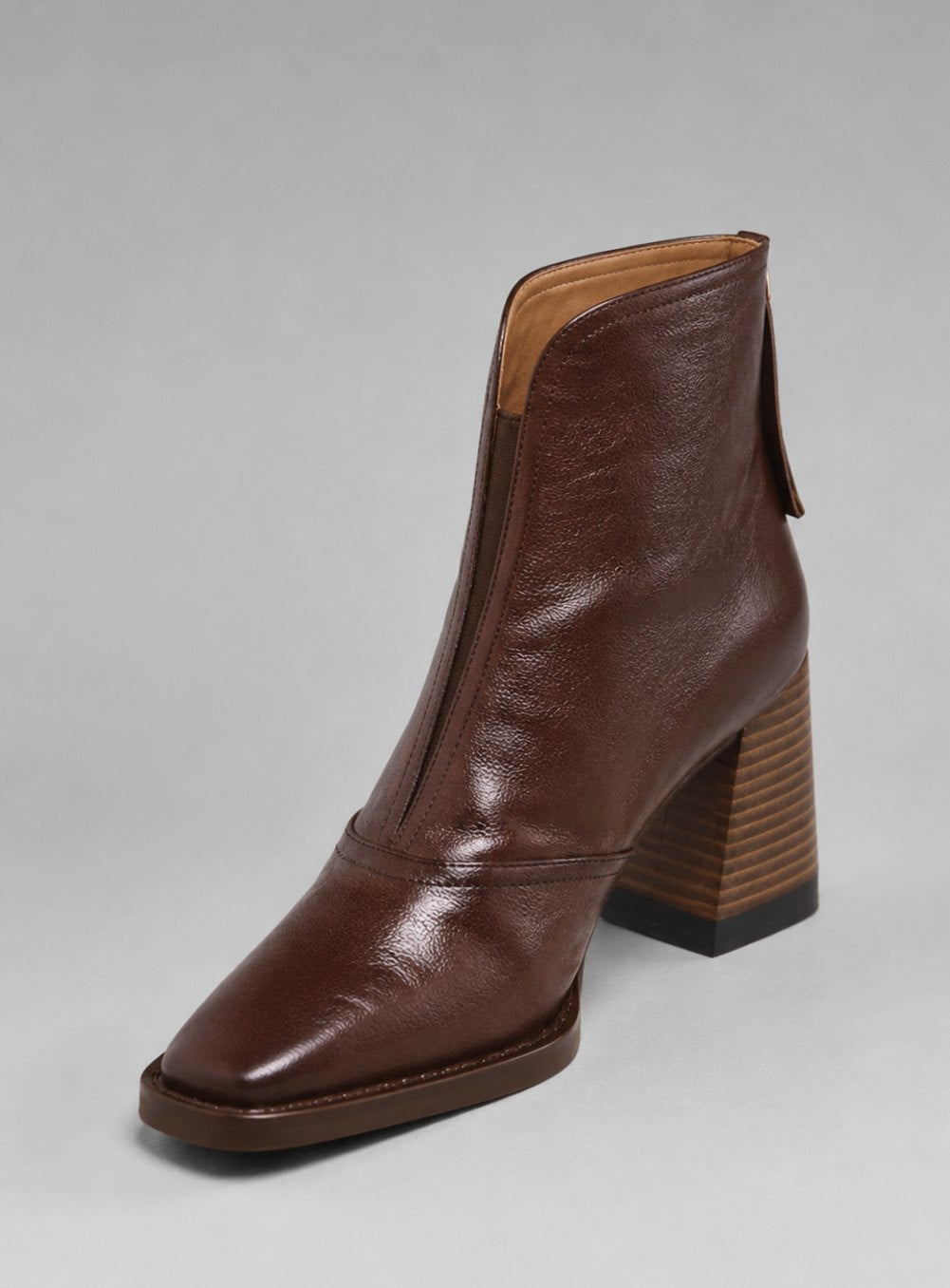 Women's Orthopaedic Square-Toe Casual Ankle Boots in Brown