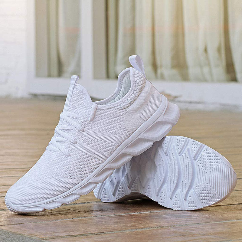 Women's Orthopaedic Lace-Up Casual Trainers in White