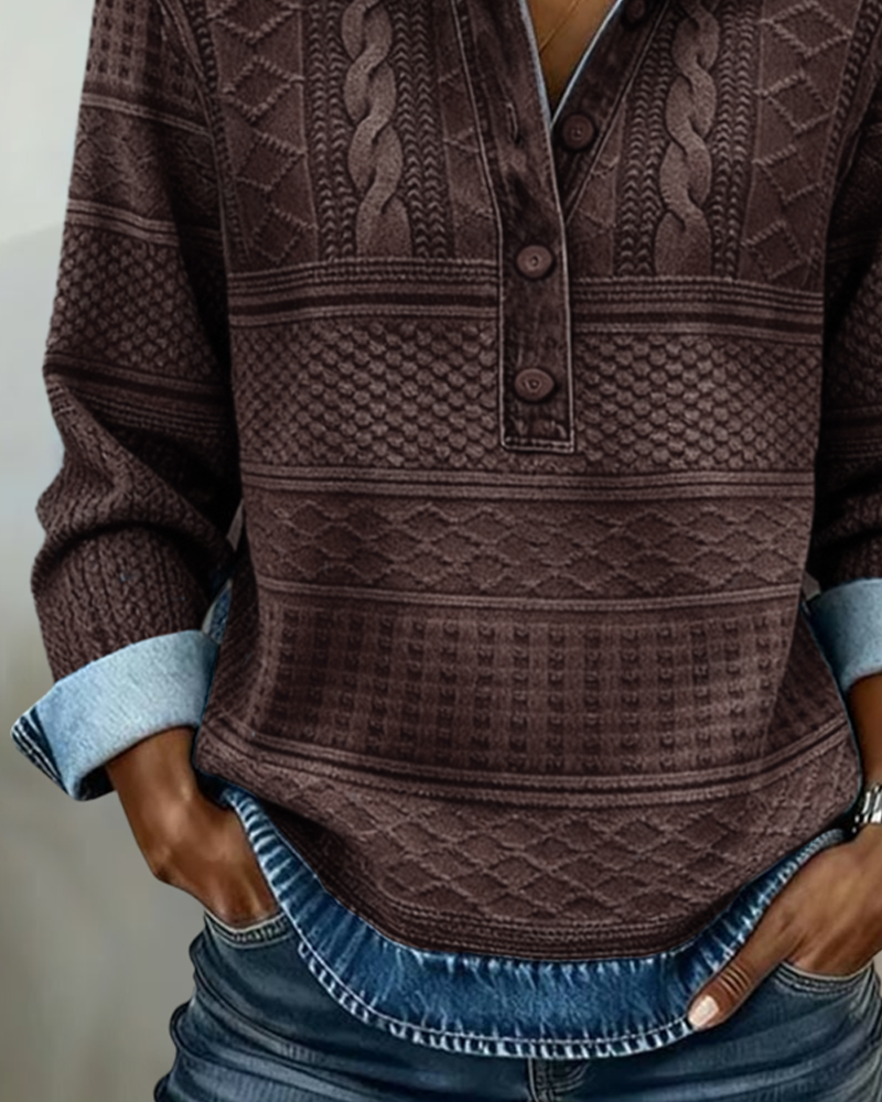 Women's Half-Button Casual Jumper