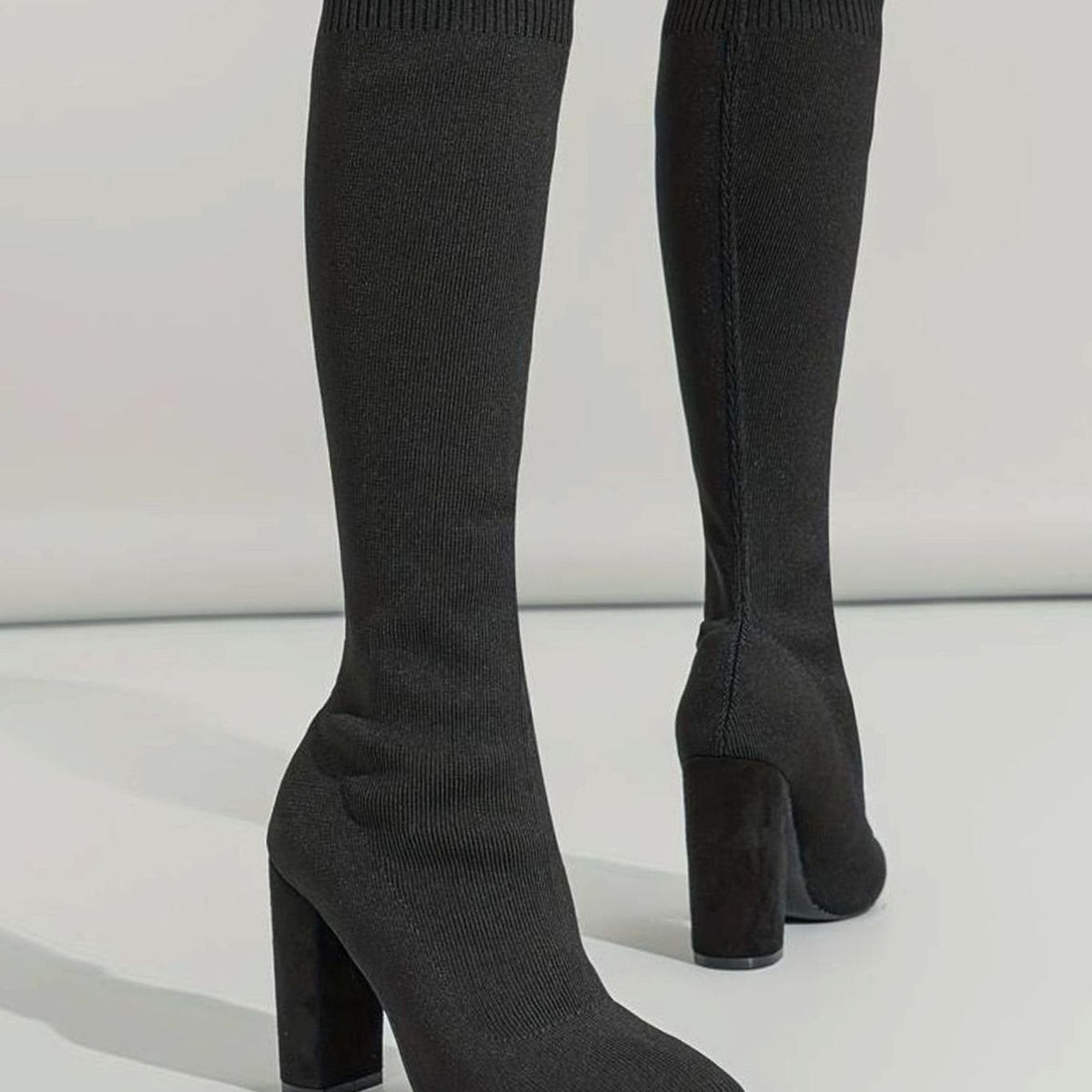 Women's Orthopaedic Sock Evening Knee High Boots in Black