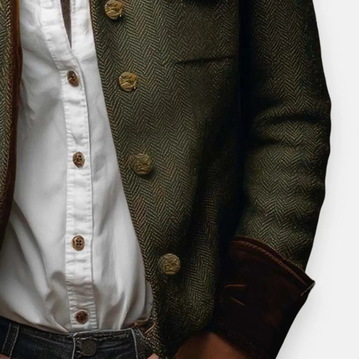 Women's Button-Front Casual Jacket in Olive