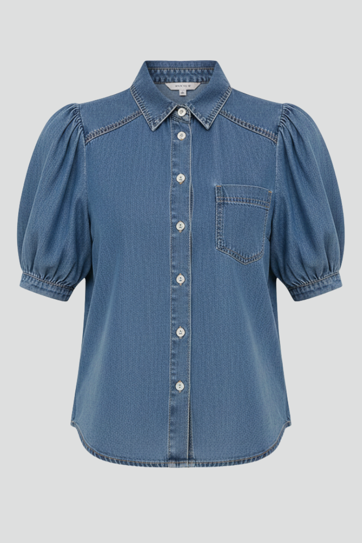 Women's Puff-Sleeve Casual Shirt